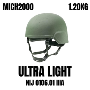 ULTRA LIGHT 1.20 kg MICH 2000 Tactical Ballistic UHMWPE Helmet With NIJ IIIA Bulletproof Protection