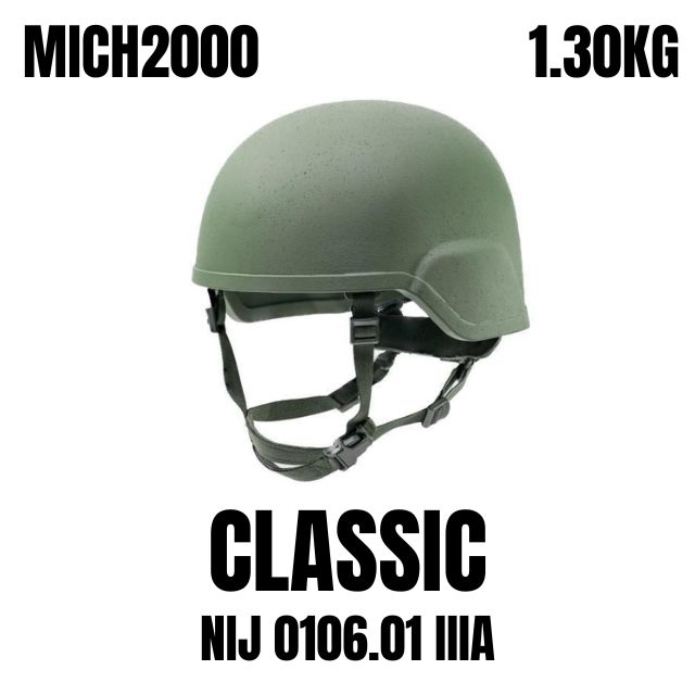 NIJ IIIA MICH 2000 Ballistic Helmet - Kevlar Aramid / UHMWPE Tactical Protection on sale