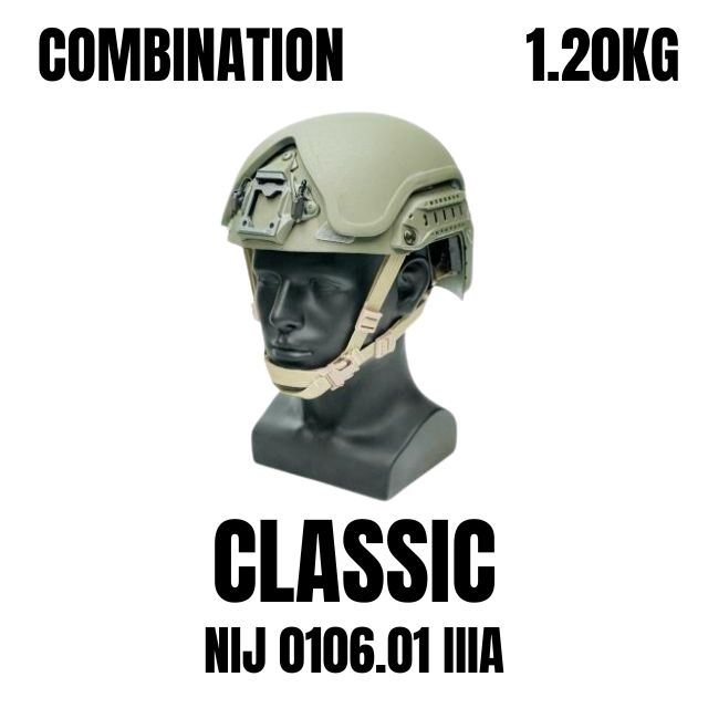 NIJ IIIA Modular Carbon Fiber Combination Helmet - Kevlar Aramid Fiber Tactical Protection on sale