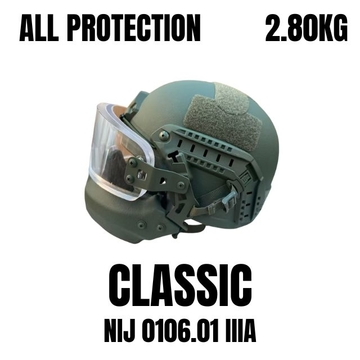 All Protection Helmet Tactical Ballistic Kevlar Aramid / UHMWPE Helmet With NIJ IIIA Bulletproof Protection